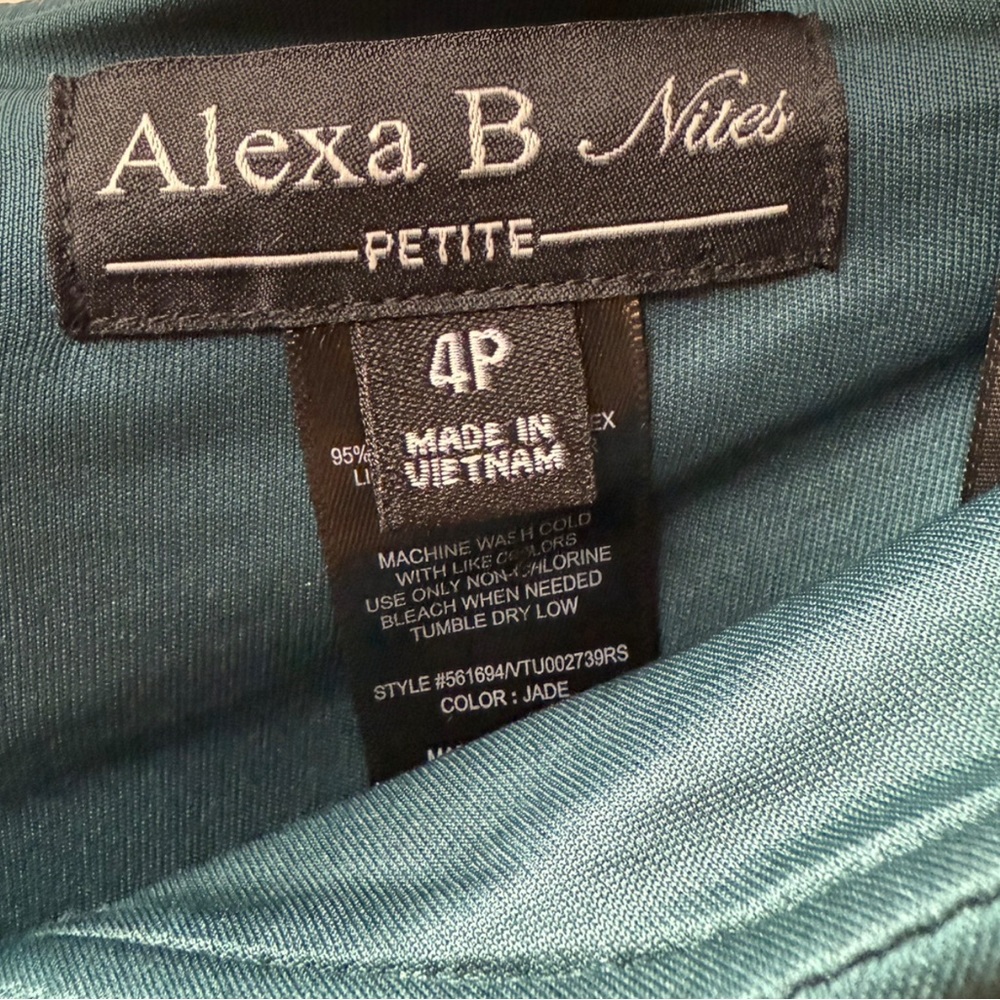 Alexa B Nites Elegant Teal Evening Gown - Picture 5 of 10